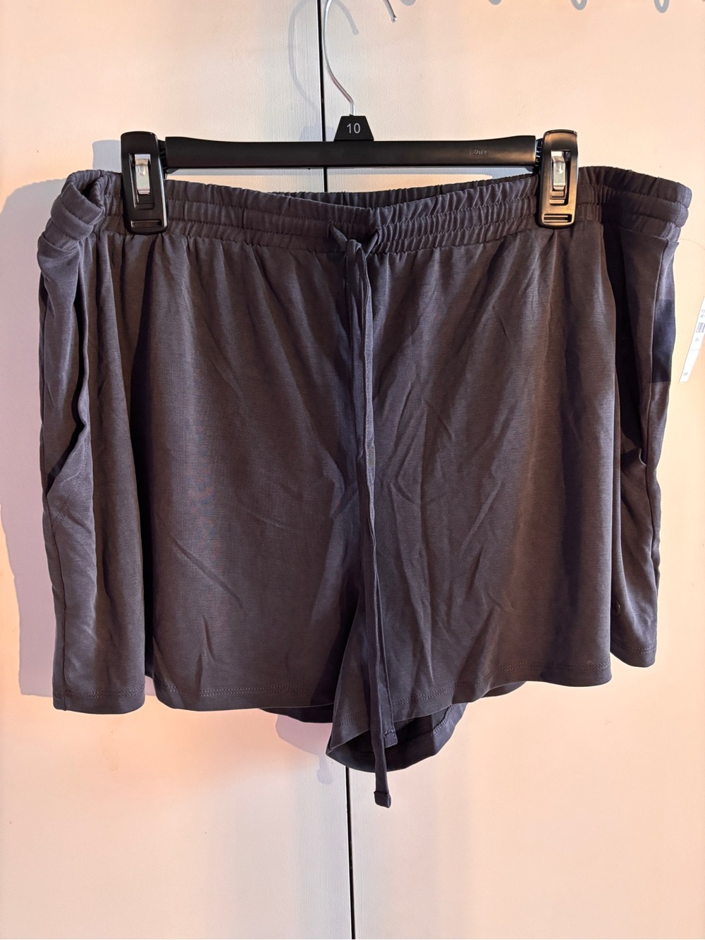 aerie Gray silky Elastic Waist Drawstring Shorts NWT - dress up or athleisure